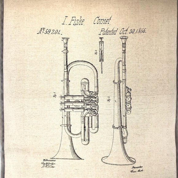 NWT Wetter Vintage Cornet Patent 1866 Wall Hanging